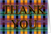 Thank You, Plaid Thank You Greeting Card, Any Occasion Thank You card