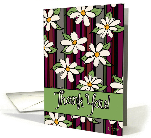 Thank You! Daisies and Stripes, Any Occasion Thank You card (362325)