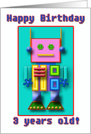 Happy Birthday 3 Years Old! card