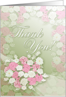 Thank You Pink and White Roses Bouquet card