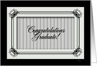 Congratulations Graduate Gray Stripes and Black card