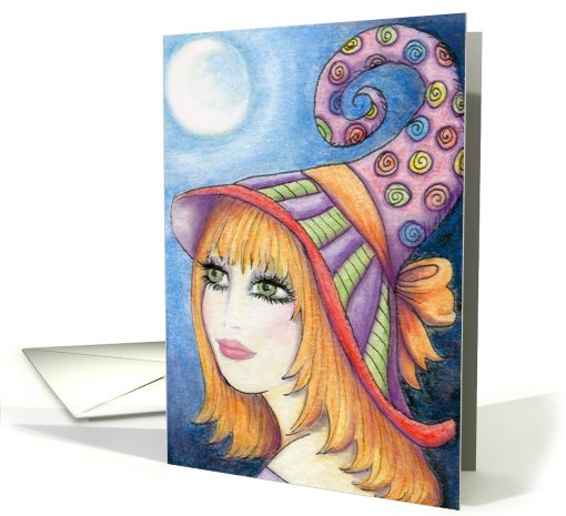 Halloween Witch And Moon card (488245)