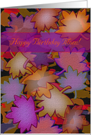 Happy Birthday Mom Autumn Shades of Purple card