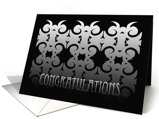 Congratulations Black and Gray Pattern card (530704)