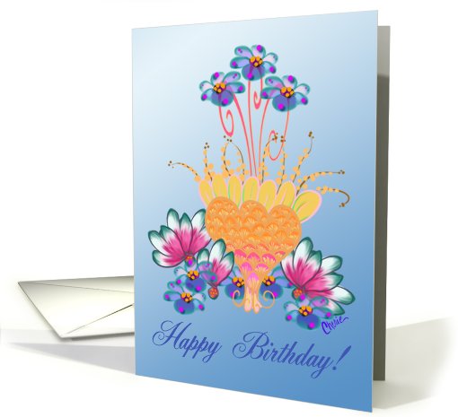Happy Birthday Fairyland Flowers card (583651)