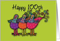 Happy 100th Birthday! Whimsical Birds card
