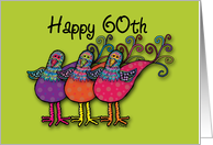 Happy 60th Birthday! Whimsical Birds card
