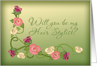 Will You Be My Hair Stylist? Stencil Roses card