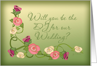 Will You Be The DJ For Our Wedding? Stencil Roses card