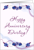 Happy Anniversary Darling! Blue Roses card