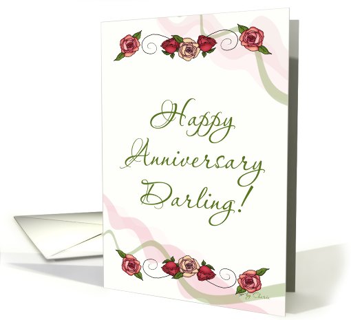 Happy Anniversary Darling! Red Roses card (605385)