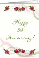 Happy 5th Anniversary! Red Roses card