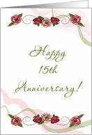Happy 15th Anniversary! Red Roses card