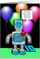 Happy Birthday Robot 10 Years card