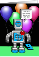 Happy Birthday Robot 9 Years card