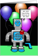 Happy Birthday Robot 7 Years card