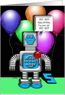 Happy Birthday Robot 5 Years card