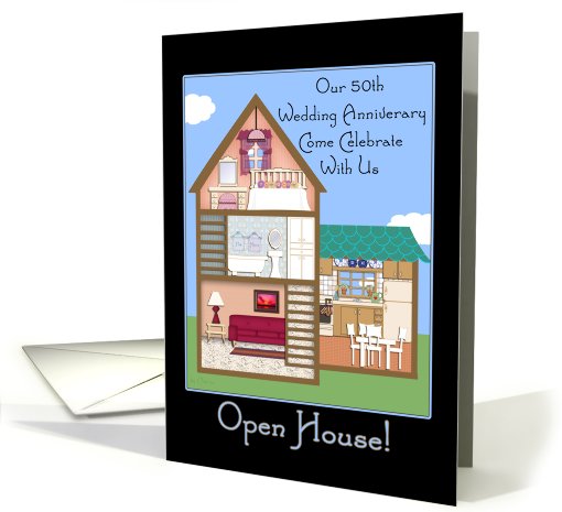 Open House Invitations 50th Wedding Anniversary card (611271)
