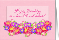 Happy Birthday Grandmother Pink and Purple Flowers card