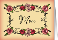 Mom Roses - Blank Note Card