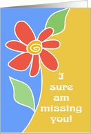 Missing You Modern Art Flower card