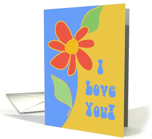 I Love You! Modern Art Flower card (616541)