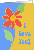 I Love You! Modern Art Flower card