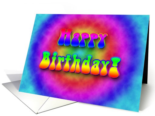 Happy Birthday! Hippie Tie Dyed card (625565)