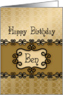 Happy Birthday Ben, Name Specific Birthday card