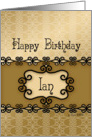Happy Birthday Ian, Name Specific Birthday card