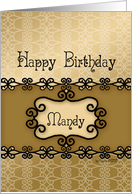 Happy Birthday Mandy, Name Specific Birthday card