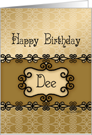Happy Birthday Dee, Name Specific Birthday card