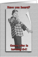 Vintage Age Specific 64 Years Old Birthday card