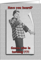 Vintage Age Specific 77 Years Old Birthday card