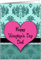 Happy Valentine’s Day Dad! Damask card
