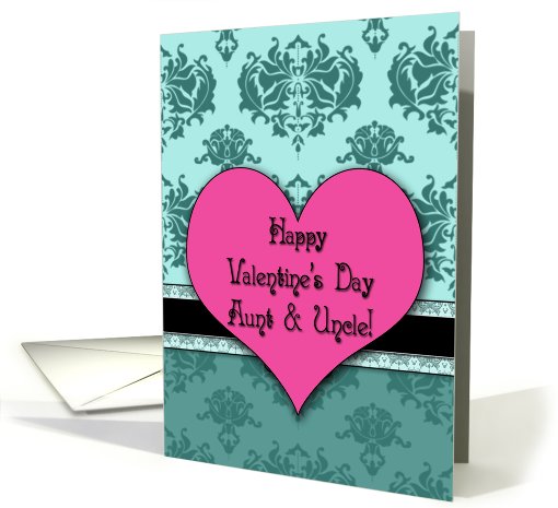 Happy Valentine's Day Aunt & Uncle! Damask card (751057)