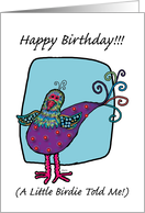 Happy Birthday!!! Wild and Whimsical Bird card