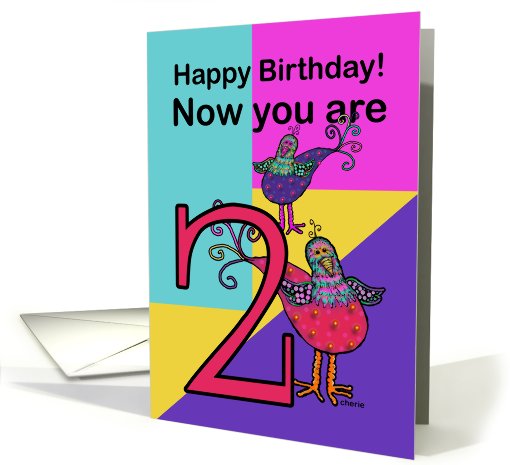 Happy Birthday Two Year Old Whimsical Bird card (754990)