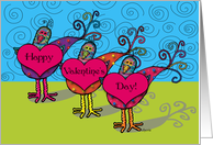 Funny Birds Happy Valentine’s Day card