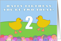 Happy Birthday You’reTwo Today! YellowDuckling Farm Animals card