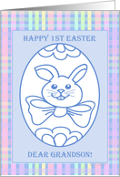 Happy 1st Easter Grandson, Color Me Keepsake Card