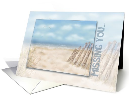 Missing You...Wish You Were Here, Lonely Beach Scene card (784514)