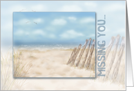 Missing You...Wish You Were Here, Lonely Beach Scene card