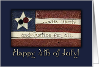 Happy 4th Of July! Americana Primitive, Crackle Paint & Buttons card
