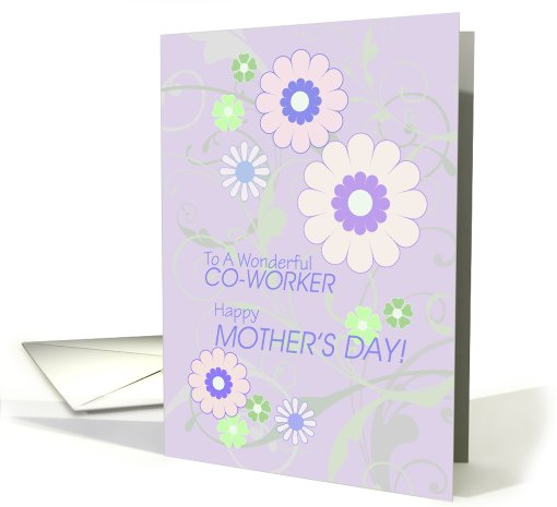 Happy Mother's Day To Co-Worker, Lavender Floral Swirls card (807220)