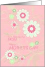 Happy Mother’s Day To Mom, Pink Flowers & Green Swirls card