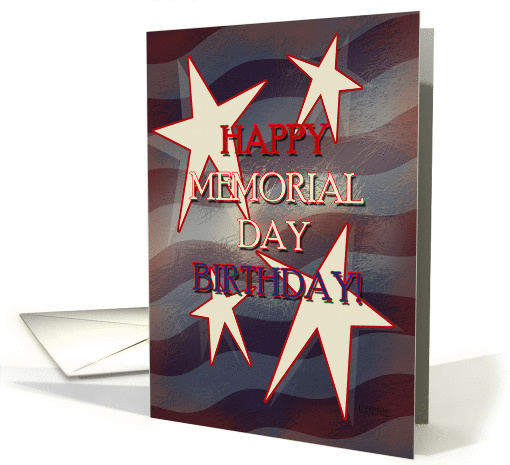 Happy Memorial Day Birthday, Patriotic Birthday, Stars & Stripes card