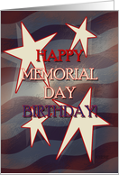 Happy Memorial Day Birthday, Patriotic Birthday, Stars & Stripes card