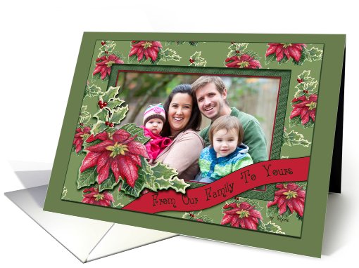 Poinsettias Christmas, From Our Family To Yours - Photo card (850740)