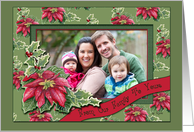 Poinsettias Christmas, From Our Family To Yours - Photo Card